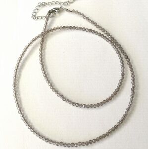 Smoky Quartz faceted bead  necklace NEW Topaz